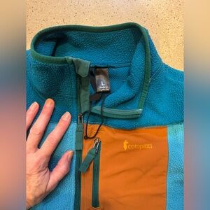 Cotopaxi Kids Sweatshirt in Teal and Orange